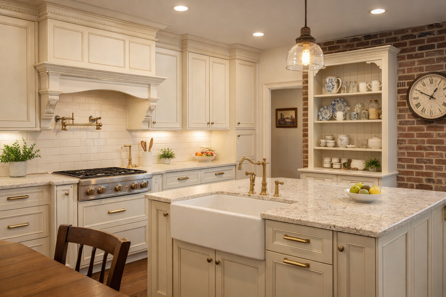 Vintage kitchen with brass accents